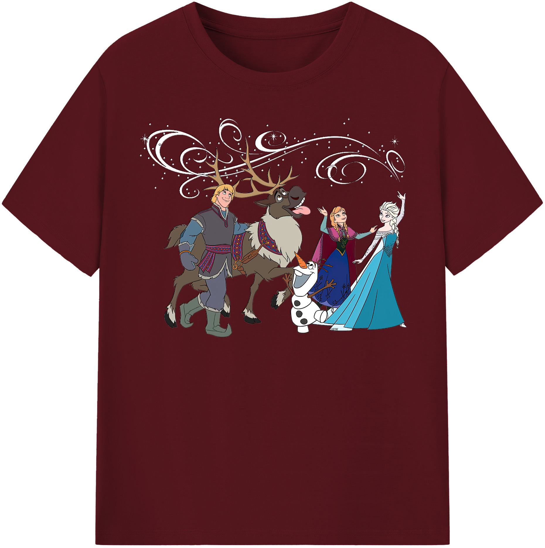 （画像用） アナと雪の女王 アンナ エルサ Frozen Anna Elsa 綿100％半袖Tシャツ（フロントプリント）